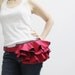 MAY Sale - Red Ruffled Canvas Women's Fanny Pack, Hip Bag, Belt pouch, Handbag, Handbag- Kinies Ruffled Waist Purse