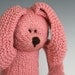 Rose Rabbit - Organic Cotton Hand Knit Large Bunny Toy, 16" tall