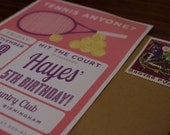 Tennis Anyone Birthday Party Invitation