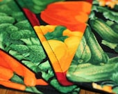 Quilted Coasters - Eat Your Veggies (set of 4)