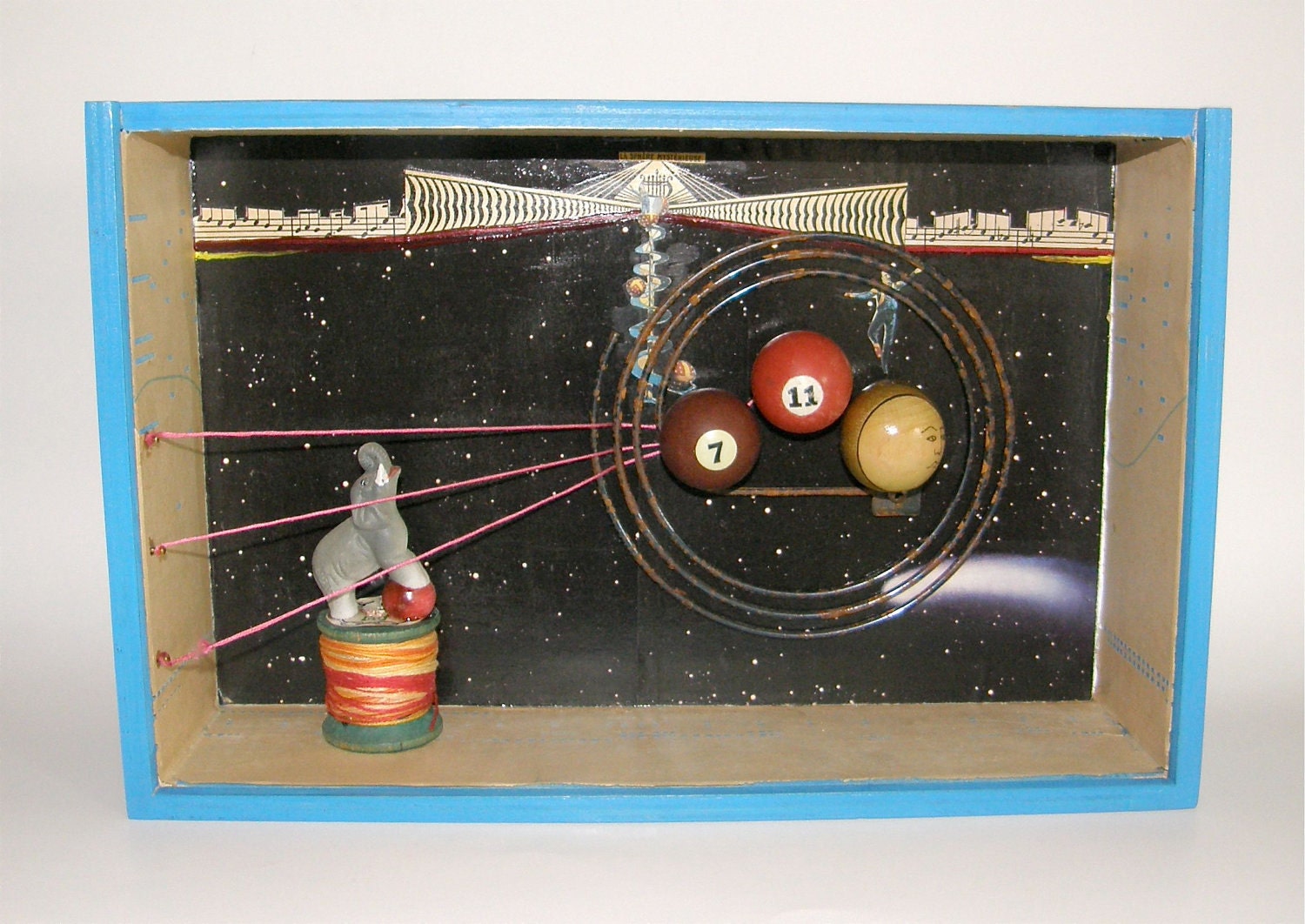 Mixed Media Original - SPHERE MYSTERIUS, Shadow Box