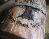 Names, date,  or intials engraving on the wood or leather items