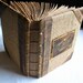 Rustic wedding guest book leather and burlap 7 1/4 x 5 1/2  with names and date