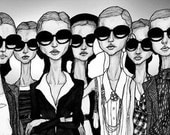 Girls in Glasses 8inX11in Art Print