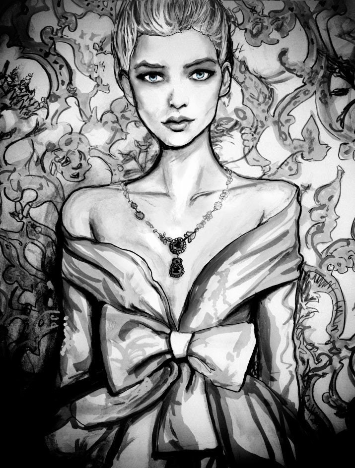 Christian Dior Haute Couture Spring 2011 8inx11in Black and White Art Print