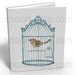 bird Cage vintage -Digital Image Sheet -Original Illustrate Drawing A4 Print transfer on Pillows, t-shirts, scrapbook, lampshades ETC.v