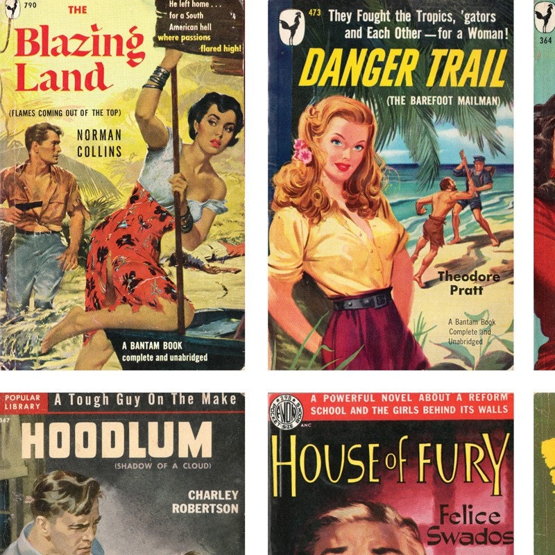 Femme Fatales and Cheap Thrills - Book Covers Digital Collage Sheet No. 750