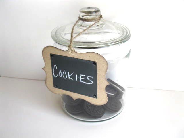 Chalkboard Tag - set of 4 -  rustic ornate CHALK CLOTH tag - wedding tag, wedding decor, organize, home decor - original design