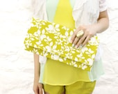 Chartreuse Flower Clutch READY TO SHIP