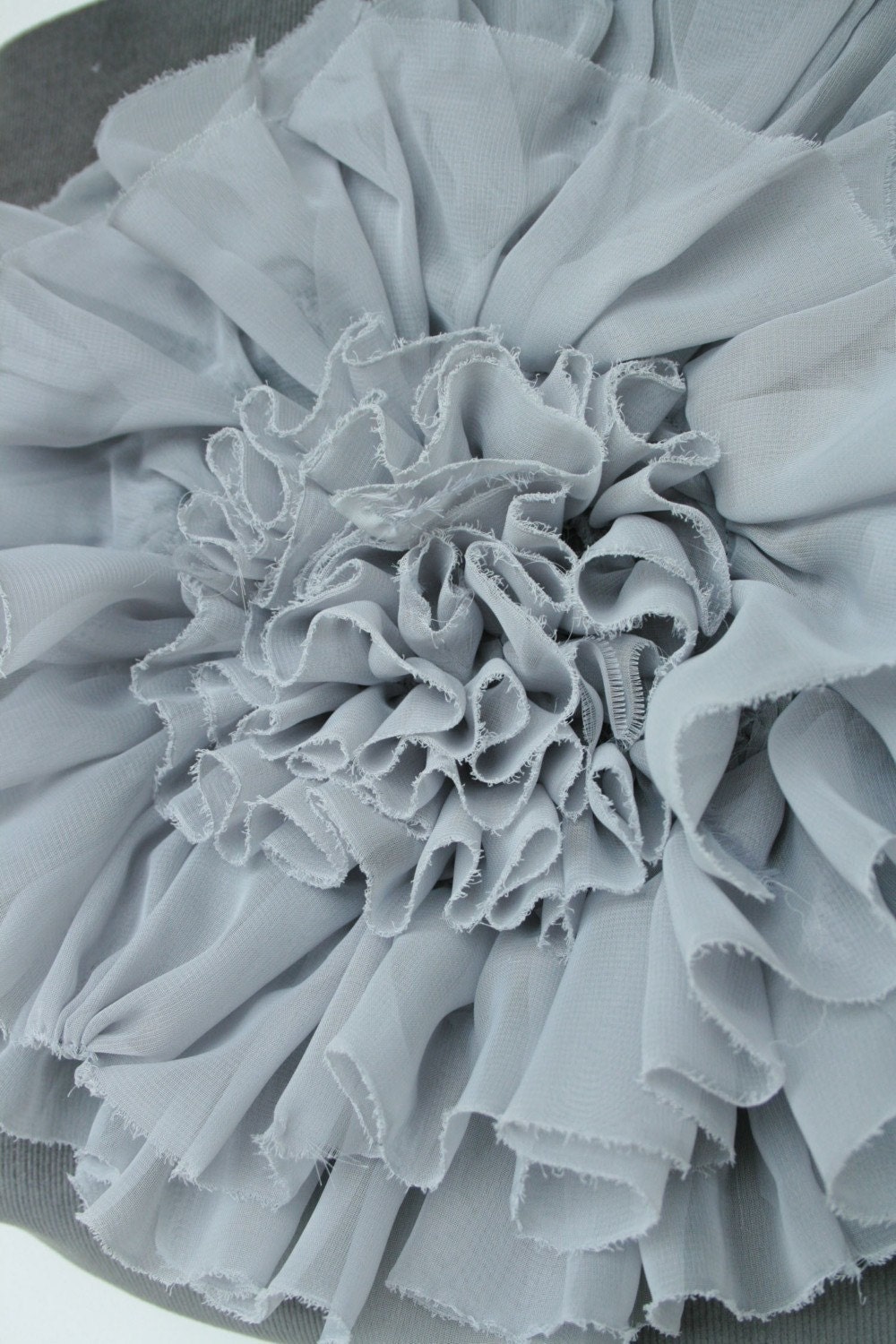 Grey Chiffon Ruffle Flower Handbag MADE TO ORDER
