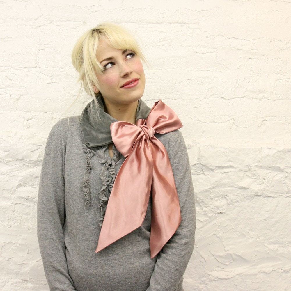 Gray Bow Collar / Neck Cowl READY TO SHIP