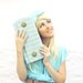 Turquoise Olive Button Tweed Clutch READY TO SHIP