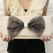 Ivory Black Lace Organza Bow Clutch READY TO SHIP