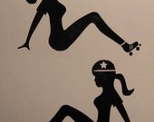 Roller Derby Jammer Mudflap girl 2x Decal Sticker