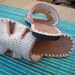 Tan Beige Crochet SANDALS - boho hippie summer shoes - CUSTOM MADE