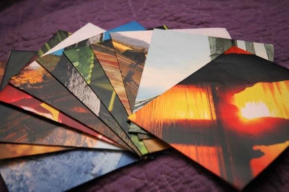 Pacific Northwest scenery envelopes handmade from recycled paper
