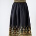 Black Gathered Ethnic Embroidered Skirt French Label