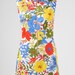 1960's Mod Flower Power Pants Suit - Pants & Tunic Set - Bright Blue Red Yellow Floral Print