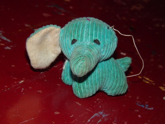 Blue corderoy toy elephant