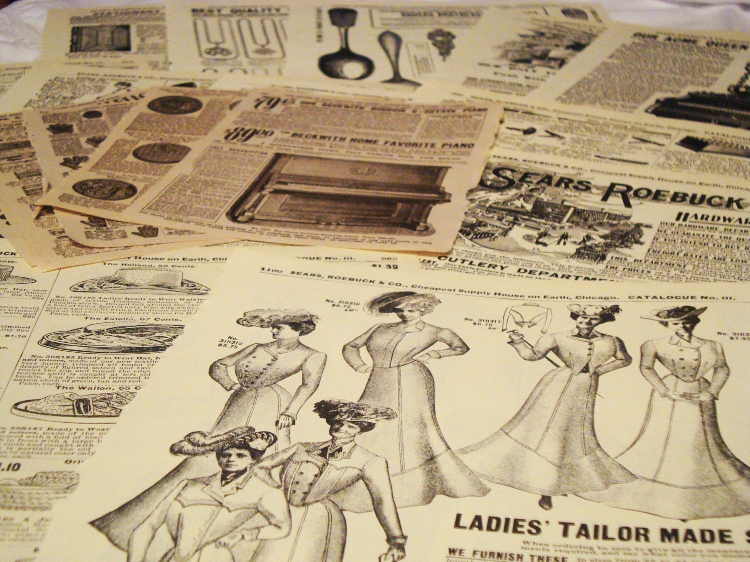 Vintage Catalog Illustrated Paper Pack - Victorian Images