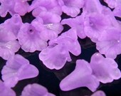20 Medium Purple Matte Lucite IRIS Flower Beads - 12mm