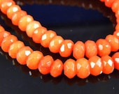 10 pc- Faceted ORANGE Rondelle Jade Beads, 8x5mm