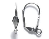 20 pcs Nickel Free, Silver Plated, Shell Leverback Earring Hoop Wires