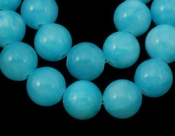 Reserved - 10mm Turquoise Round Jade Beads, full strand