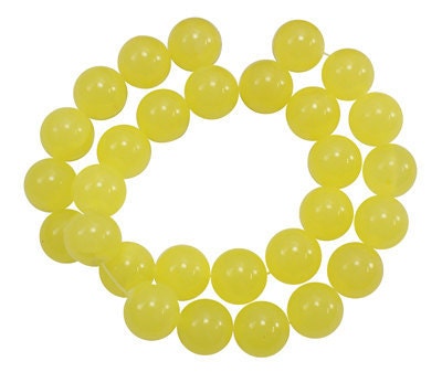 8mm Sunshine Yellow Round Jade Beads, full strand