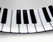 Piano Keys Fused Glass Plate
