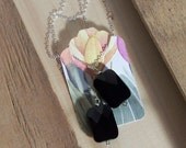 Onyx Lariat - Faceted Onyx Necklace