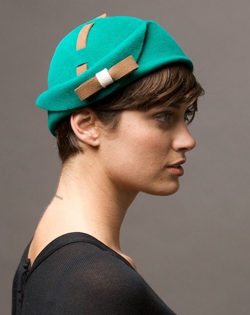 Green 1940's hat- made to order