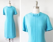 1960s mod scooter dress / vintage 60s mod dress / 1960s aqua blue dress