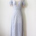 70s maxi dress / boho peasant puff sleeve dress