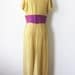 1930s dress / 30s gown / mustard yellow and purple dress