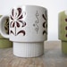 SALE floral stacking mugs / vintage stoneware mugs