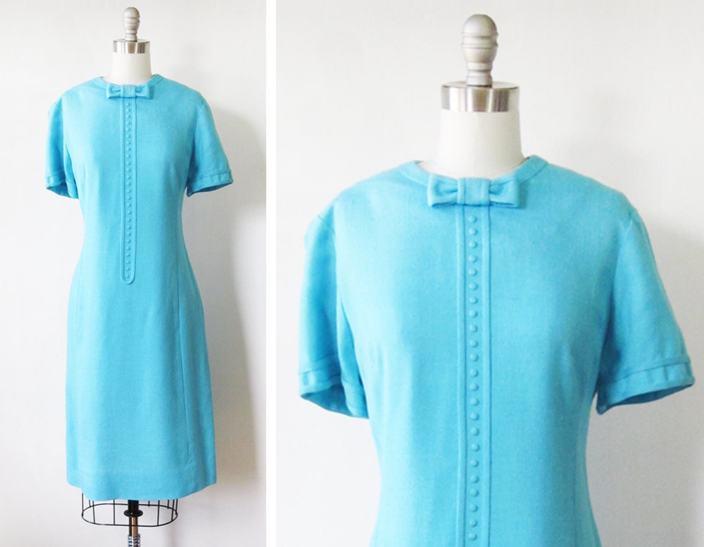 SALE 1960s mod scooter dress / vintage 60s mod dress / 1960s aqua blue dress