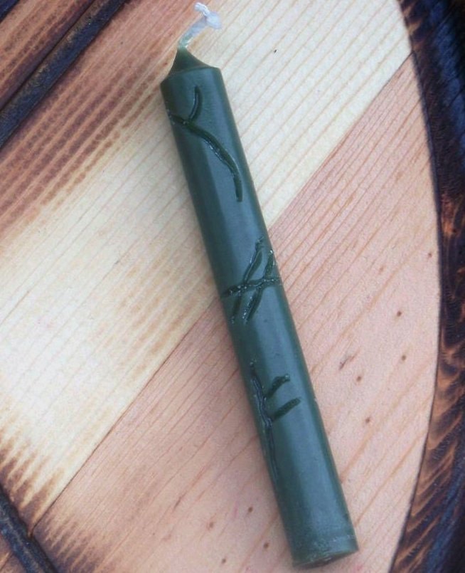 PROSPERITY Spell Candle Witch-Inscribed w/ Magical Hebrew, Ogham & Rune Letters During Time Auspicious for Prosperity, FREE Spell