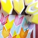 geometric hand carved rubber stamp. chevron handmade rubber stamp. set of 5.