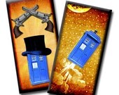 Flight of the Tardis No1 - 1 x 2 inches - Digital collage sheet