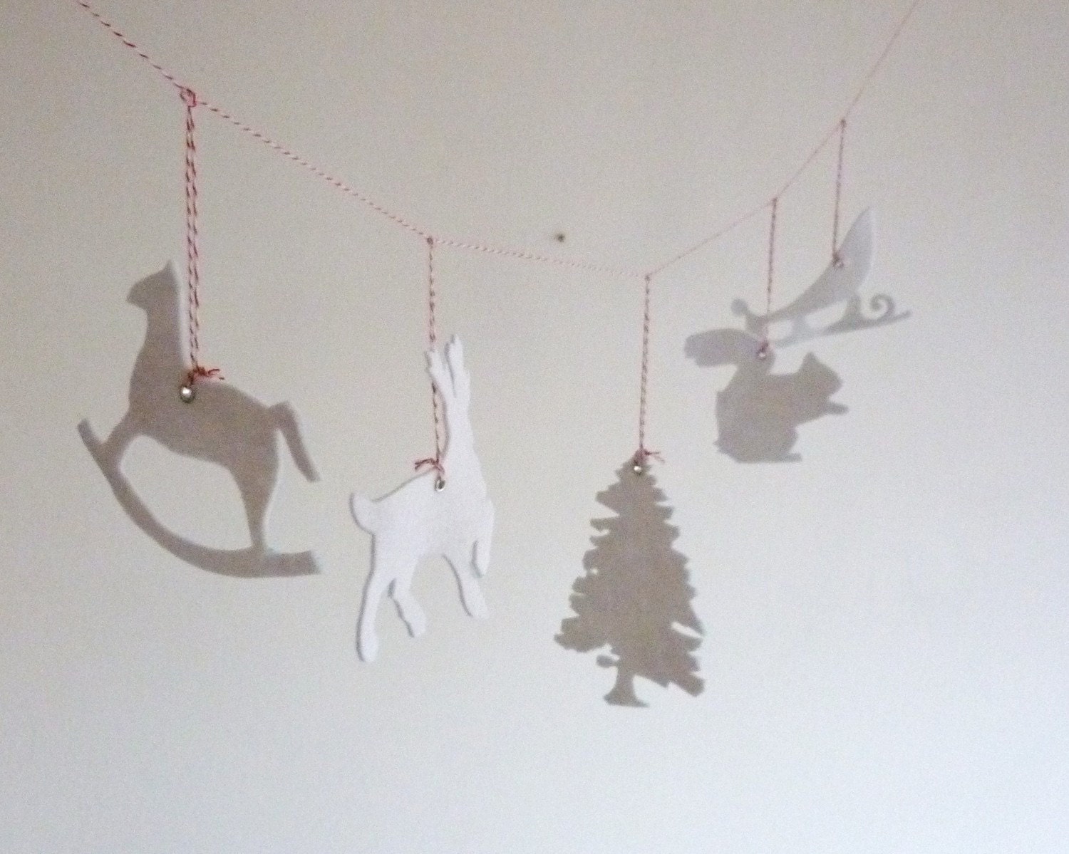 set of  5 Christmas felt ornaments