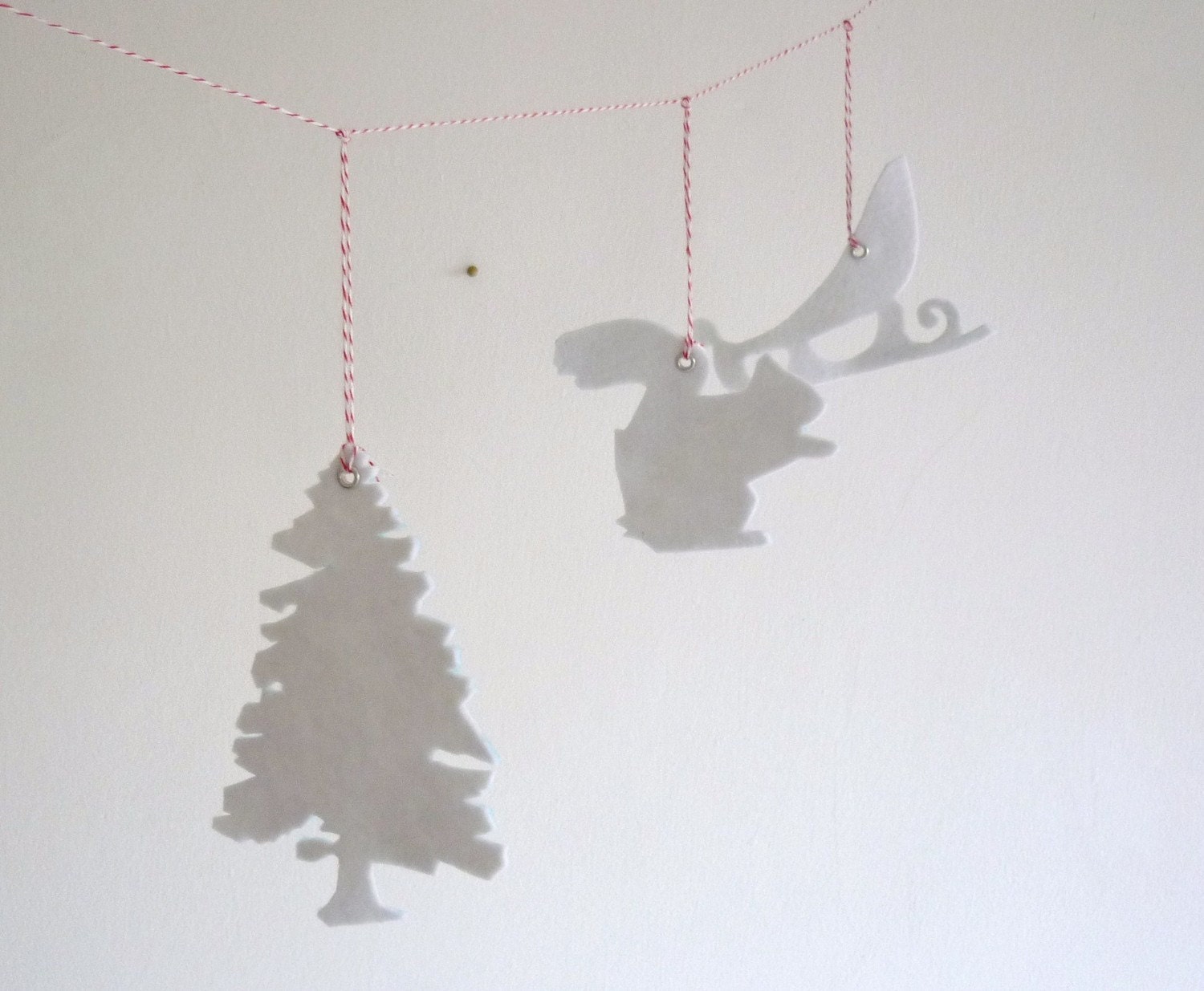 set of  5 Christmas felt ornaments