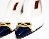 Vintage 1980s Nautical Heels Sz 7n