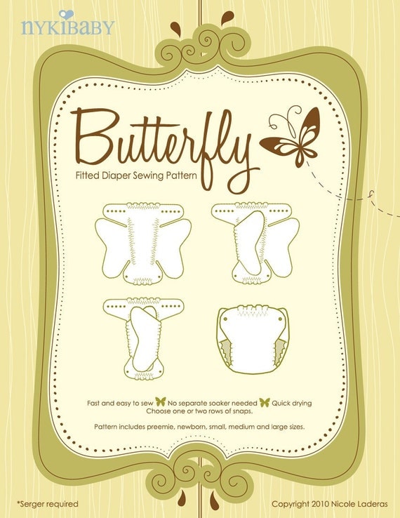 NykiBaby Butterfly Fitted Diaper PDF Pattern