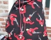 Feather Boa Ladies black and red lingerie/travel bag