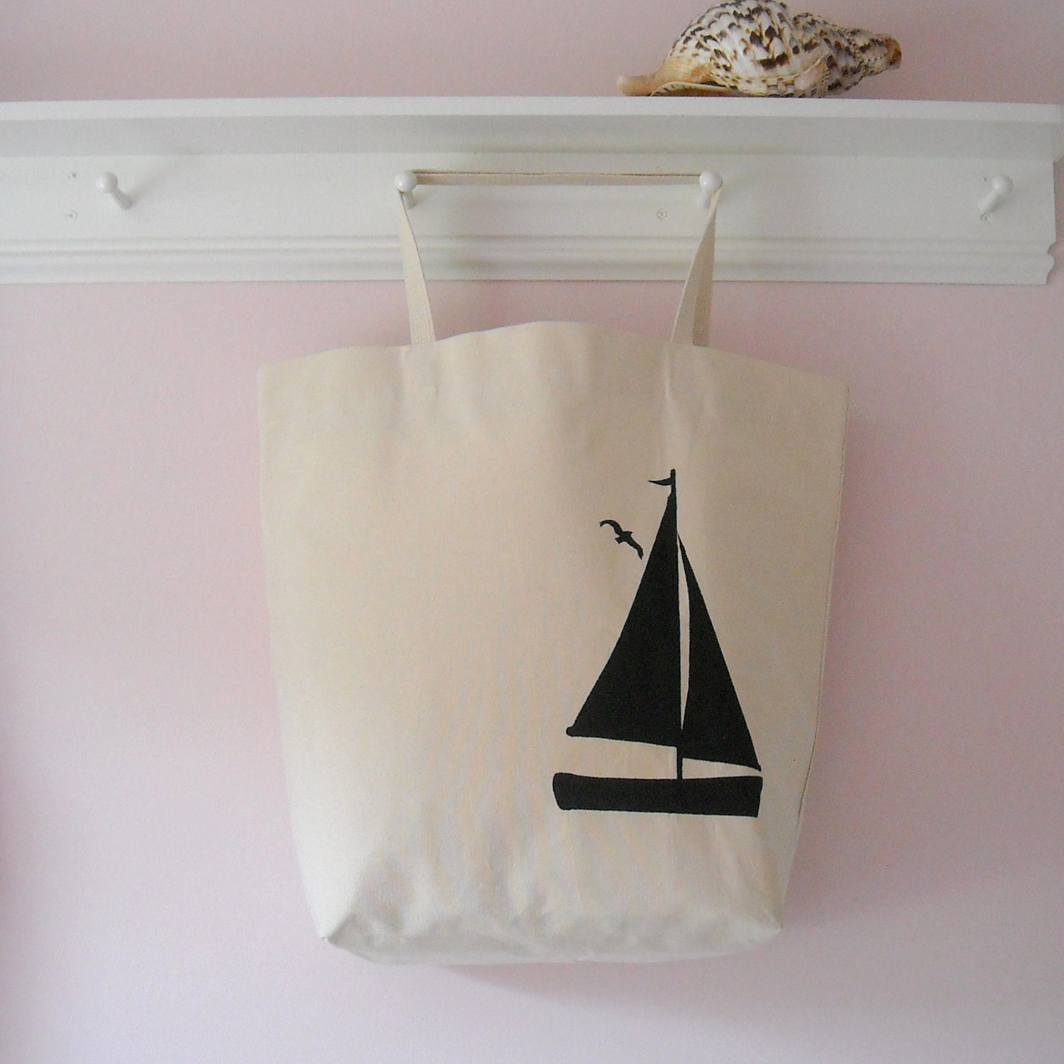 Extra Large Tote Bag, Duck Cloth, Natural, One of a Kind