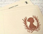 Jane Austen Postcard Notecard Set Of Five Designs - Hand Stamped With Envelopes