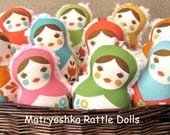 Pick Any Two - Matryoshka Russian Doll Baby Rattles - Design B