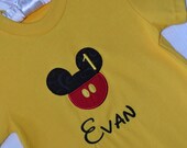 Mickey Mouse Yellow T Shirt and Name