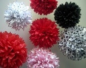 LadyBug Picnic ...7 tissue paper poms // picnic birthday // mickey mouse party // ladybug // party decorations Il_170x135